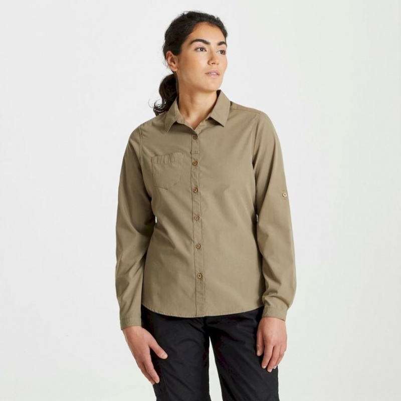 Női Craghoppers Expert Kiwi Long Sleeve Ingek Khaki | AITDQO267