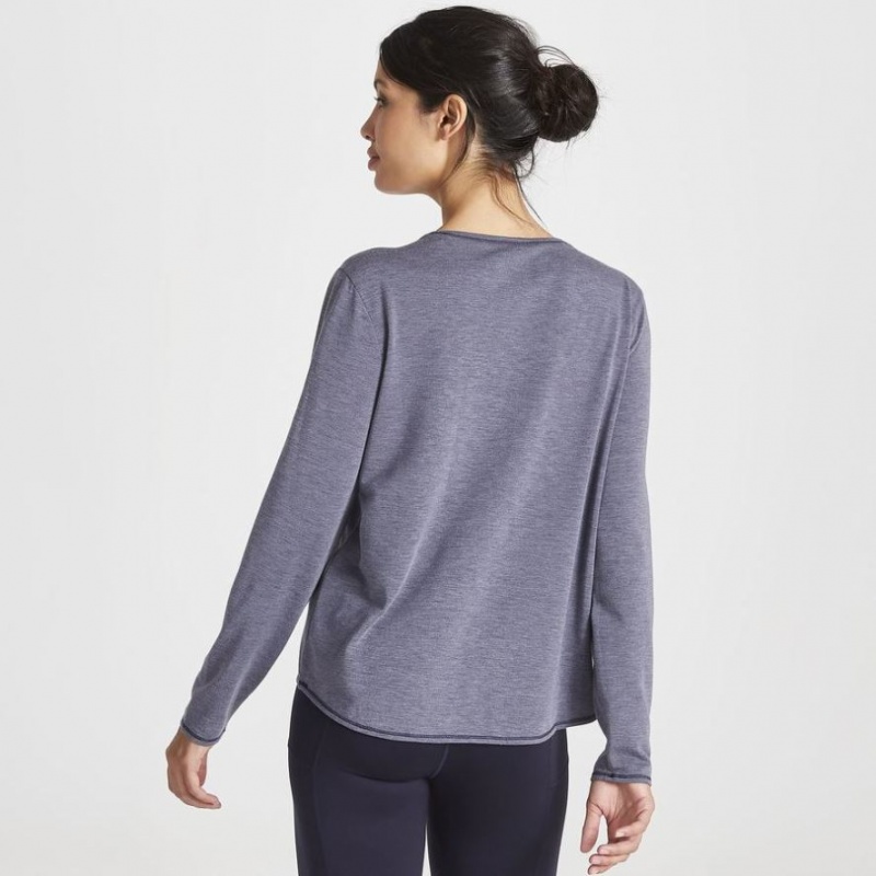 Női Craghoppers First Layer Long Sleeve Póló Sötétkék | KMBRZO052