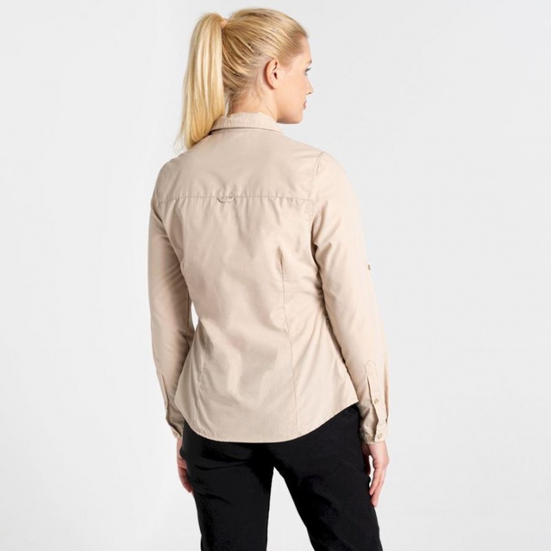 Női Craghoppers Kiwi II Long Sleeve Ingek Khaki | HOLEGW746