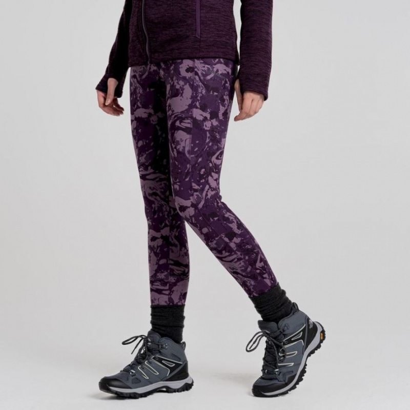 Női Craghoppers Kiwi Thermal Leggings Lila | UYKTSZ218