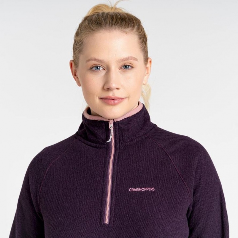 Női Craghoppers Milia Half Zip Polár Pulóverek Lila | NVISUB546