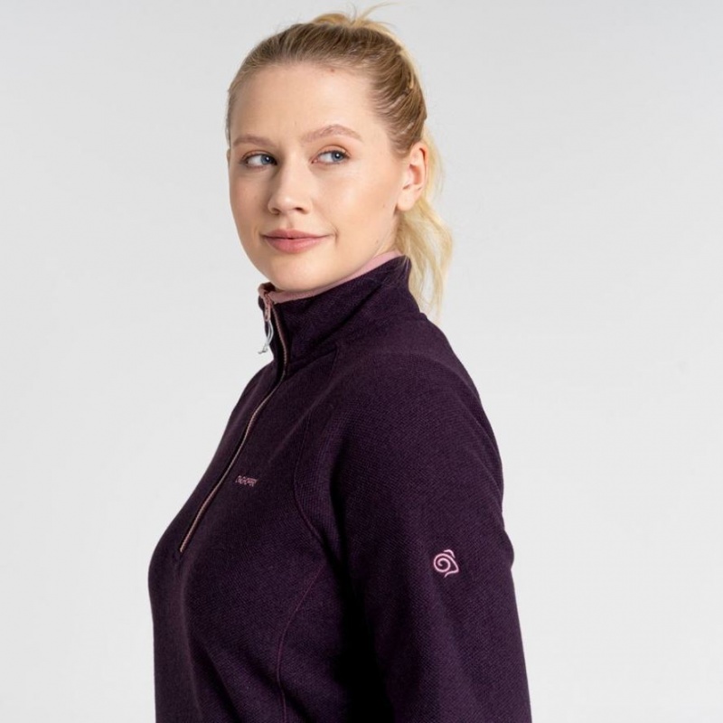 Női Craghoppers Milia Half Zip Polár Pulóverek Lila | NVISUB546