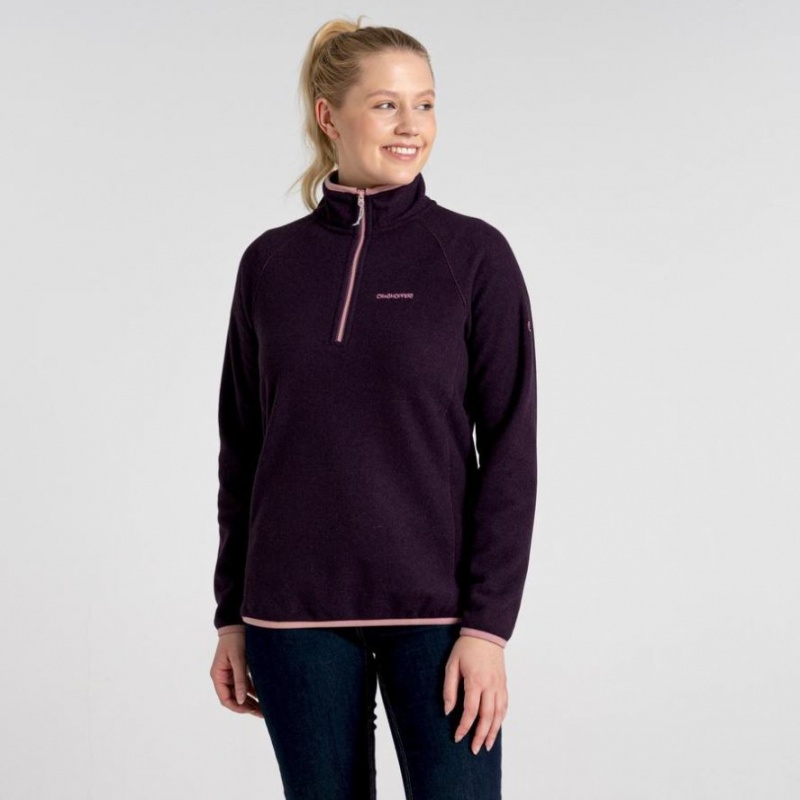 Női Craghoppers Milia Half Zip Polár Pulóverek Lila | NVISUB546