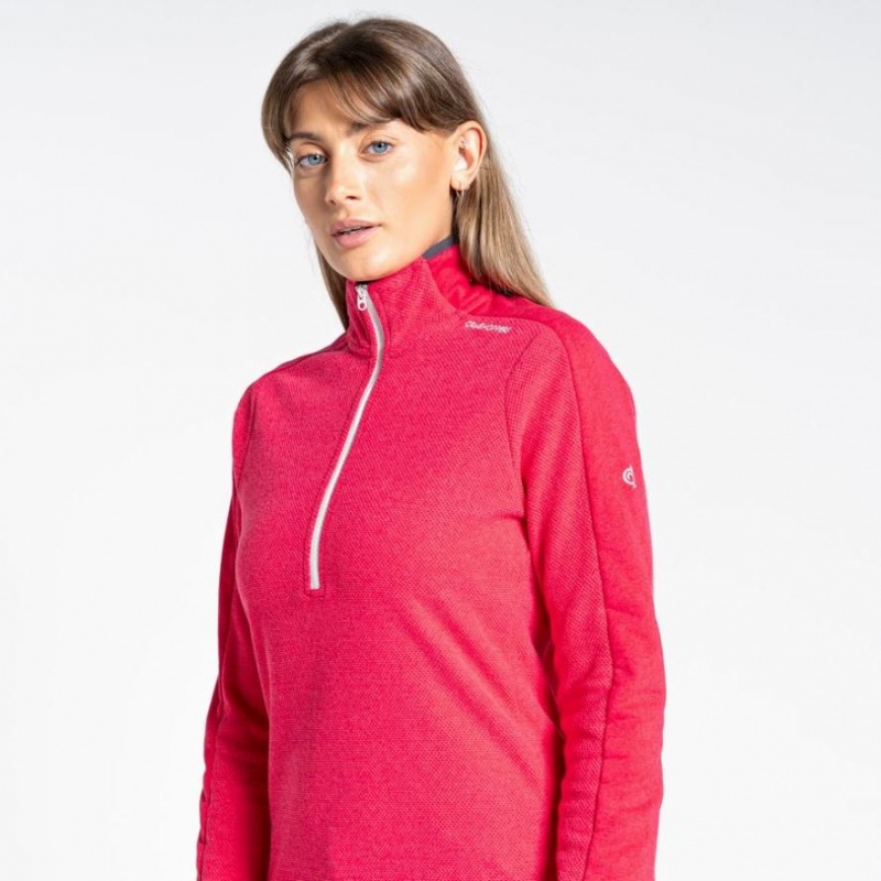 Női Craghoppers Minerva Half Zip Polár Pulóverek Rózsaszín | LDBZYC194