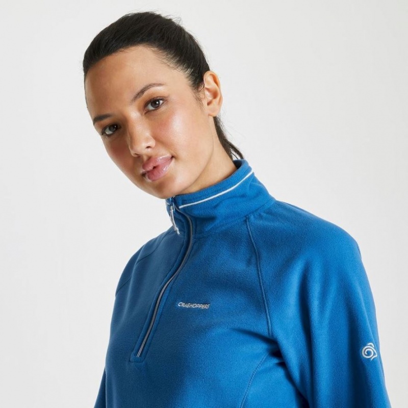 Női Craghoppers Miska Half Zip Polár Pulóverek Kék | IWVJEZ408