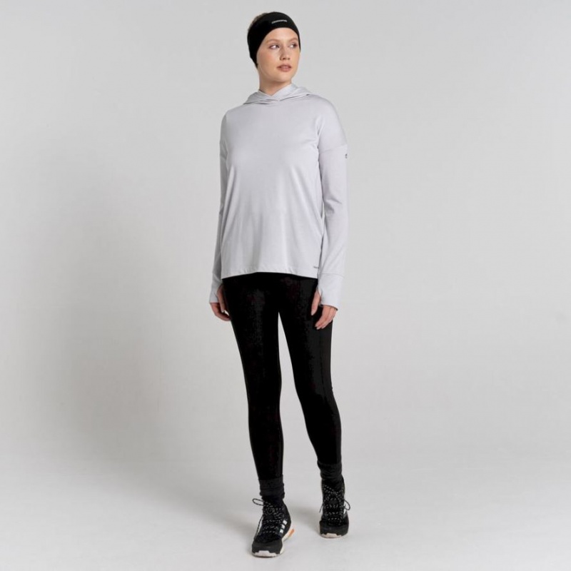 Női Craghoppers Serrow Csuklyás Long Sleeve Póló Fehér | BIEZJL689