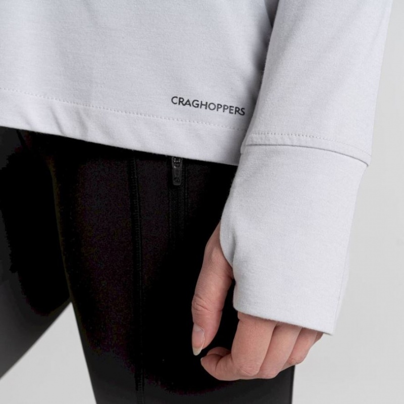 Női Craghoppers Serrow Csuklyás Long Sleeve Póló Fehér | BIEZJL689