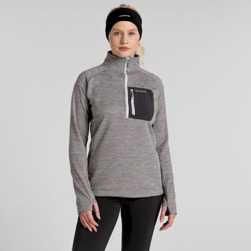 Női Craghoppers Trina Half Zip Polár Pulóverek Szürke | SQIYUL729