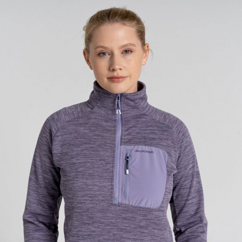 Női Craghoppers Trina Half Zip Polár Pulóverek Lila | BGWISY516